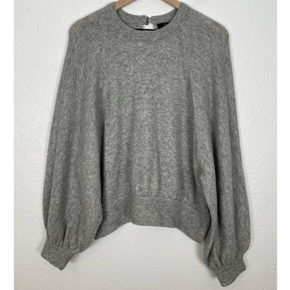 J.Crew Crewneck Gathered Wool Alpaca Blend Sweater in Supersoft Yarn Size Large - Picture 2 of 5